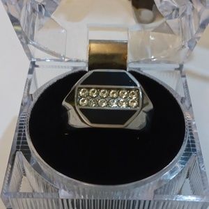 Ring Mens Stainless Steel Zirconia size 9